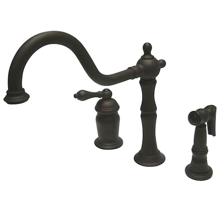 Kingston Brass KS1815ALBS Widespread Kitchen Faucet, Oil Rubbed Bronze KS1815ALBS